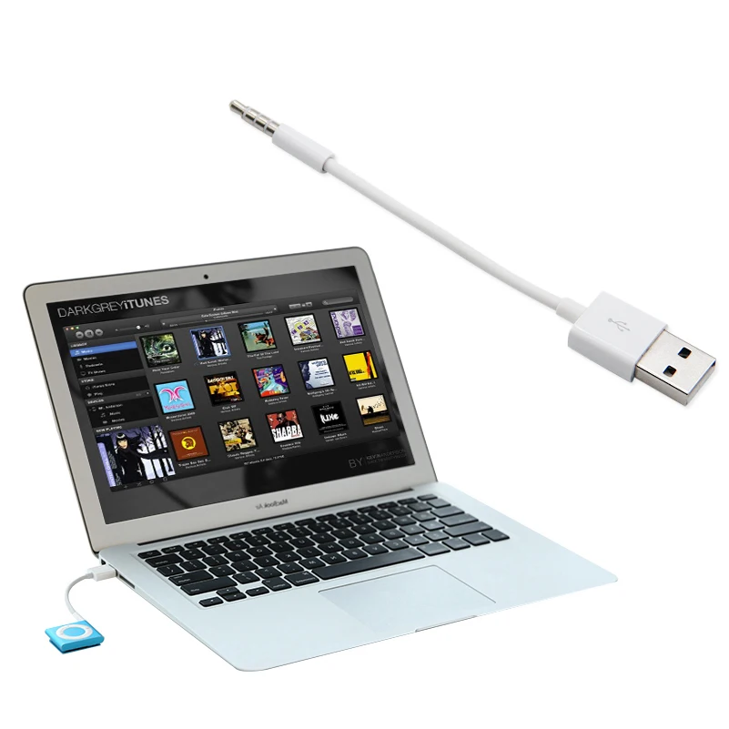 

3.5mm Jack to USB 2.0 Data Sync Charger Transfer Audio Adapter Charging Cable for iPod Shuffle 3rd 4th 5th MP3 Accessories