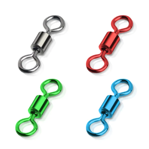 

FANMAIGUAN 100pcs Colorful Fishing Barrel Bearing Rolling Swivel Solid Ring Lures Connector Fishing Tackle Accessories Fish Tool