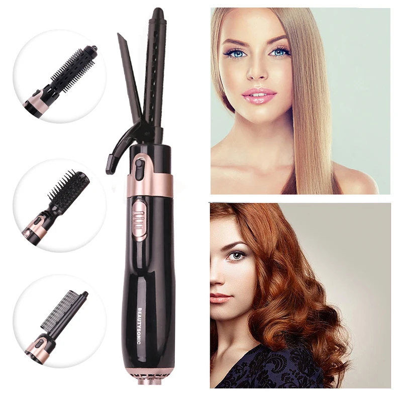 

Multifunctional hot air comb 4 in 1 anion dry & wet electric hair dryer comb Hair Straightener Hair Curler for women