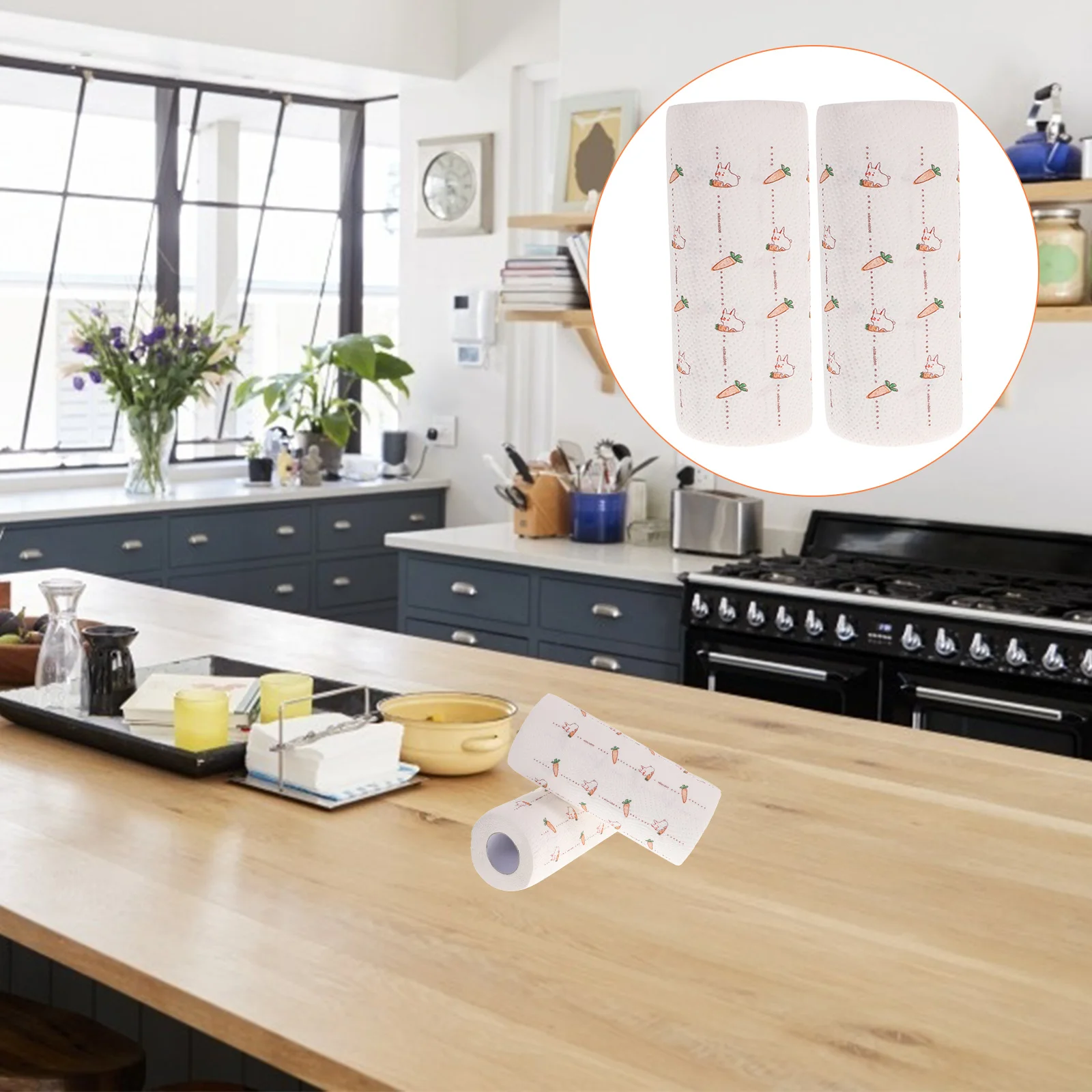 

3 Rolls of Practical Convenient Unique Patterned Premium Towel Paper Kitchen Paper Towels Handiwipes for Home