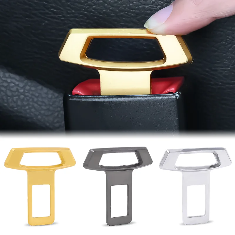 

2Pcs Car Safety Belt Buckle Clip Zinc Alloy Seat Belt Stopper Plug Muffler Buckle Safety Extender Auto Interior Accessories