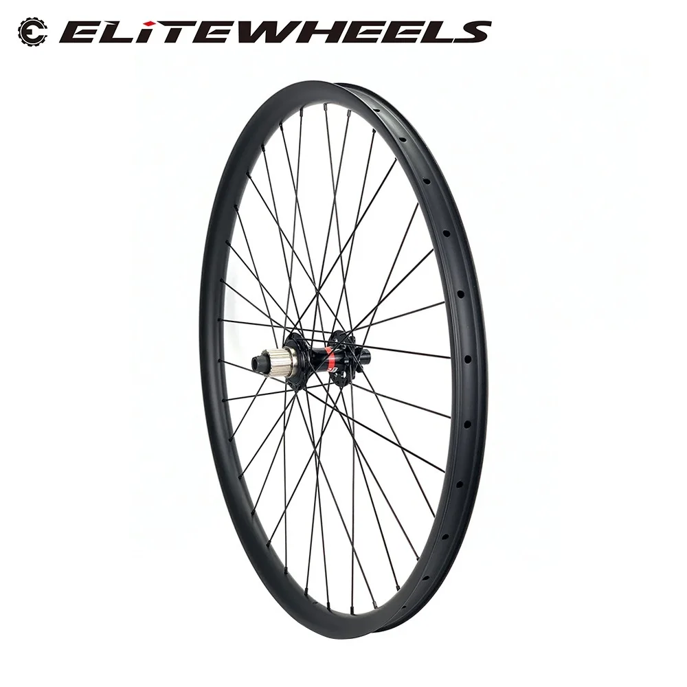 ELITEWHEELS Super Light Weight Carbon 29er MTB 350g Rim For XC AM Mountain Bike Wheel Tubeless 33mm*29mm NOVATEC D791/D792 Hub