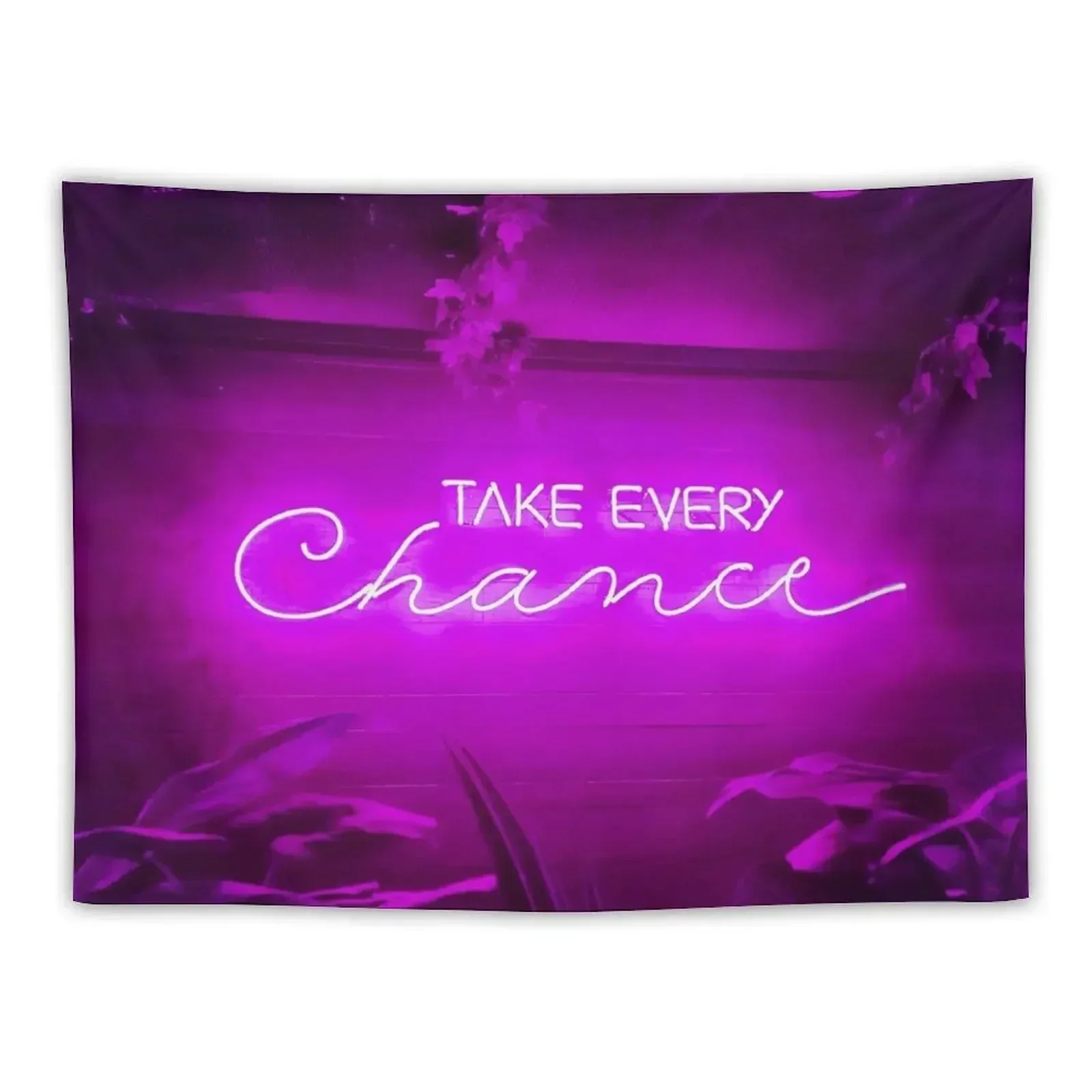 Возьмите каждый шанс неоновая вывеска фиолетовый гобелен декор для ванной