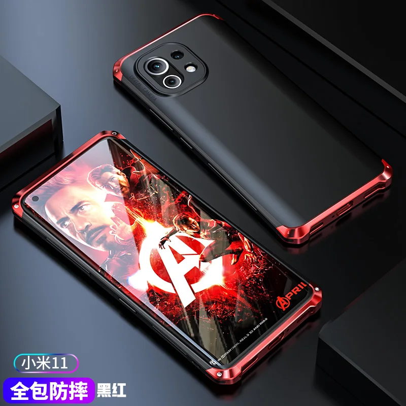 Luxury Shockproof Element Metal Case For Xiaomi Mi 11 10 Mi11 Mi10 Pro 9 Mi9 Hin Hard Aluminium Alloy Hybrid Plastic Back Cover