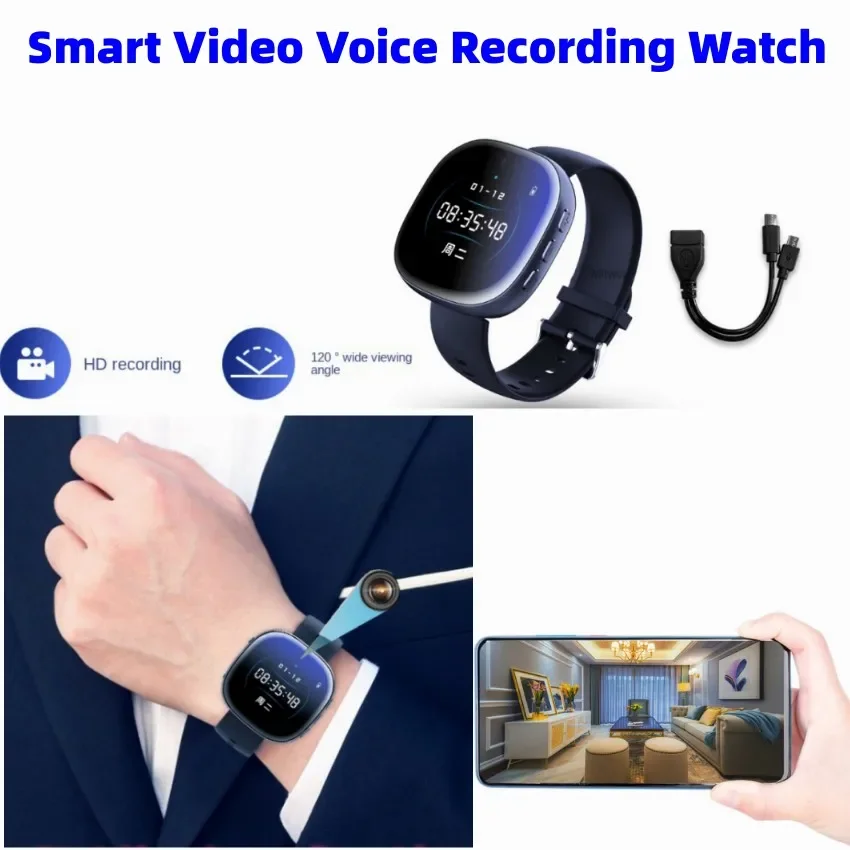 

Мини-камера часы 1080P HD видео запись голоса видеокамера Интеллектуальный шум портативная экшн-камера 120 ° Широкий угол маленькие камеры