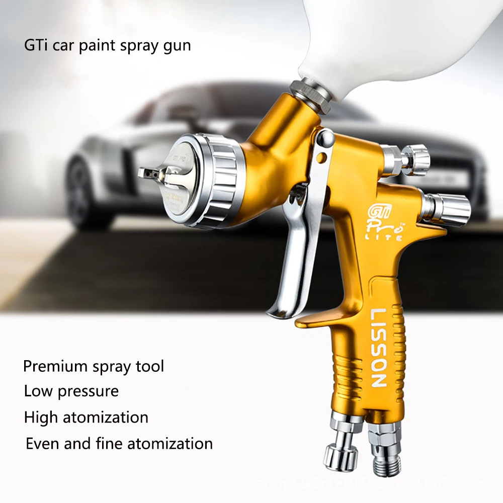 HVLP High Quality Spray Gun GTI Pro Painting Gun 1.3/1.8mm Nozzle Paint Gun Water Based Air Spray Gun Airbrush