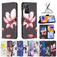 cartoon painted wallet phone case for xiaomi redmi note 10 10s 9s 9 11s 11 pro max plus 10c 9c 9a 9t flip leather back cover