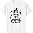 Женская модная кофейная футболка с коротким рукавом и принтом шляпы ведьмы, Повседневная футболка с графическим принтом Hocus Pocus на Хэллоуин