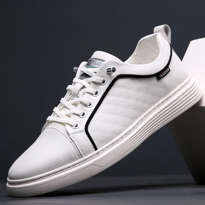 

All Season Microfiber Flat Sole Men's Board Shoes Trendy Knurling Lace Up Men's Leather Shoes Outdoor Walking Men's Casual Shoes