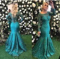 classy lace mother of the bride dresses with long sleeves vestido de madrinha beaded wedding guest dress mermaid evening gown
