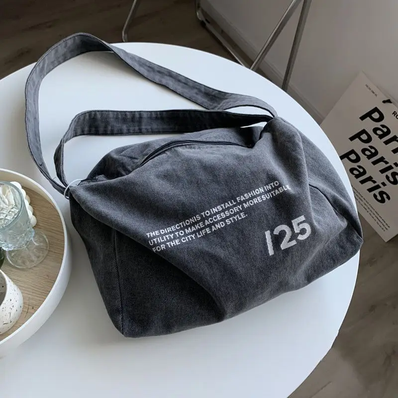 

Cool Letters Fashion Vintage Denim Bag Books Travel Bags Women's Handbags Purses Women Shoulder Bags Shopping Bag