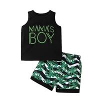 newborn boys outfit set boys summer loose casual sports childrens suit mens fashion sleeveless letter vest two piece pants