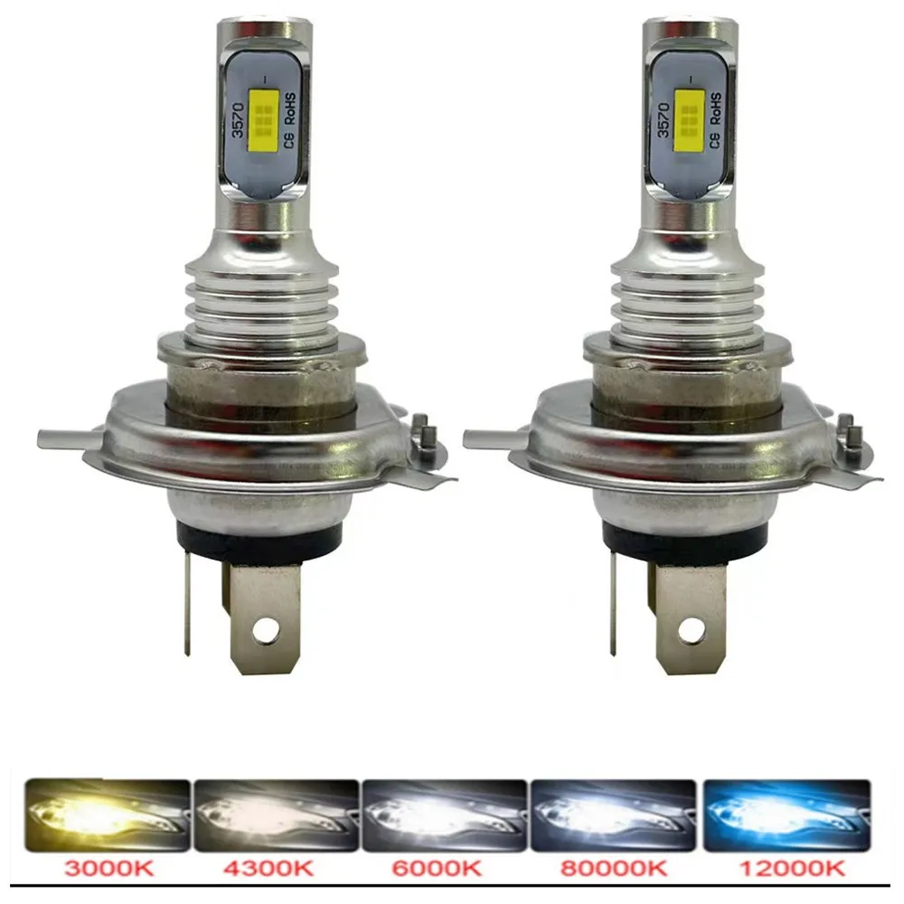 

2PCS CSP Mini H7 LED Lamps For Cars Headlight Bulbs H4 H8 H9 H10 H11 H6 Fog Light HB3 9005 HB4 Ice Blue 8000K 3000K Auto 12V