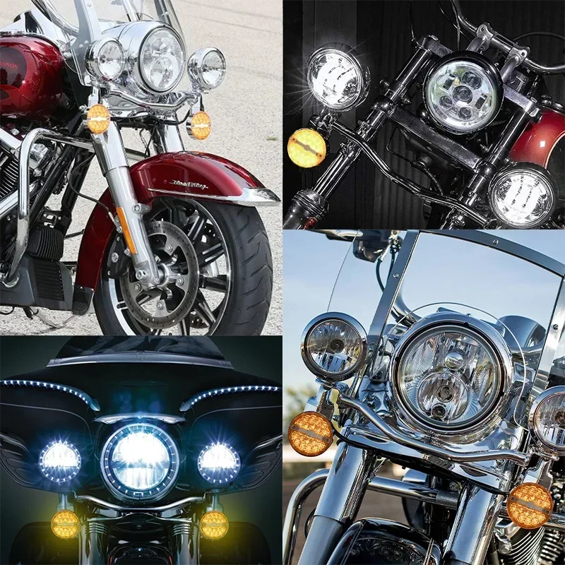 Фото Передний плоский светодиодный указатель поворота для мотоциклов Softail Classic Heritage FLSTC 1999-2017, Touring Road King 2001-UP №4