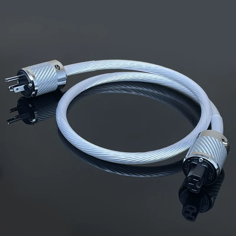

Ahsy audio 6N OCC silver plated power cable HiFi audio amplifier power amplifier CD high power IEC cable after the stage