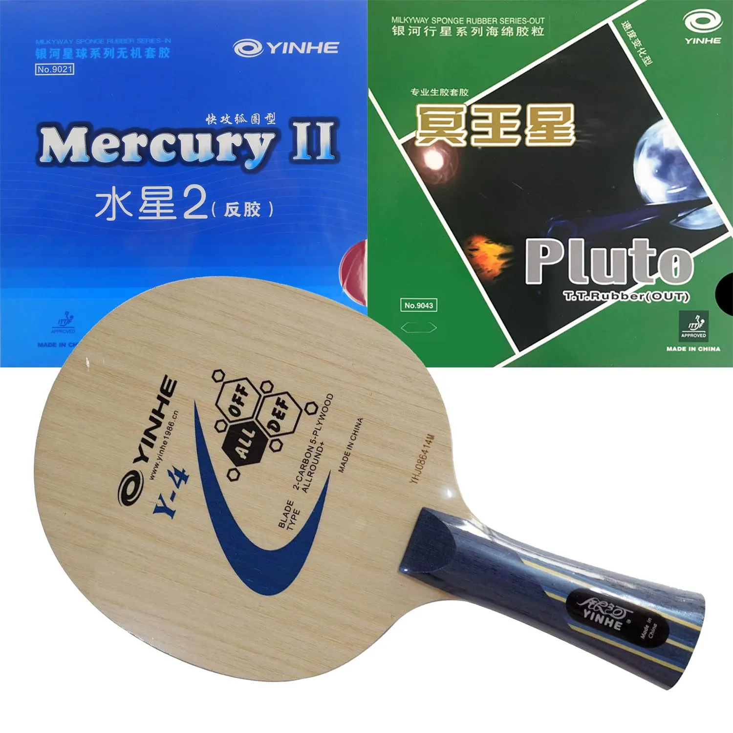 

Pro Combo Racket YINHE Y-4 Y4 table tennis blade withYinhe Mercury II Mercury2 and Pluto PingPong Rubber