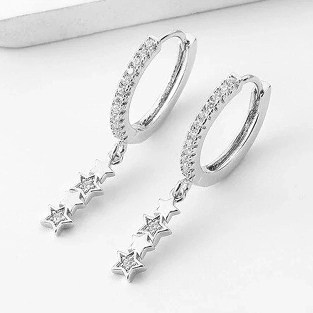 

New Trendy Stars Drop Earrings for Women Simple Stylish Design Versatile Exquisite Female Hoop Earrings Statement Jewelry