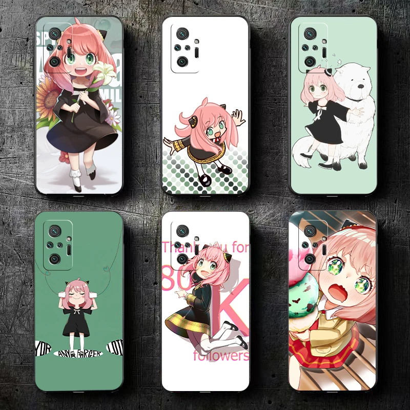 

SPY×FAMILY Anime Phone Case For Xiaomi Redmi 7 7A 8 8A 8T 8 2021 9 9T 9A 9C 9S 7 8 9 Pro 5G Black Coque Liquid Silicon Soft
