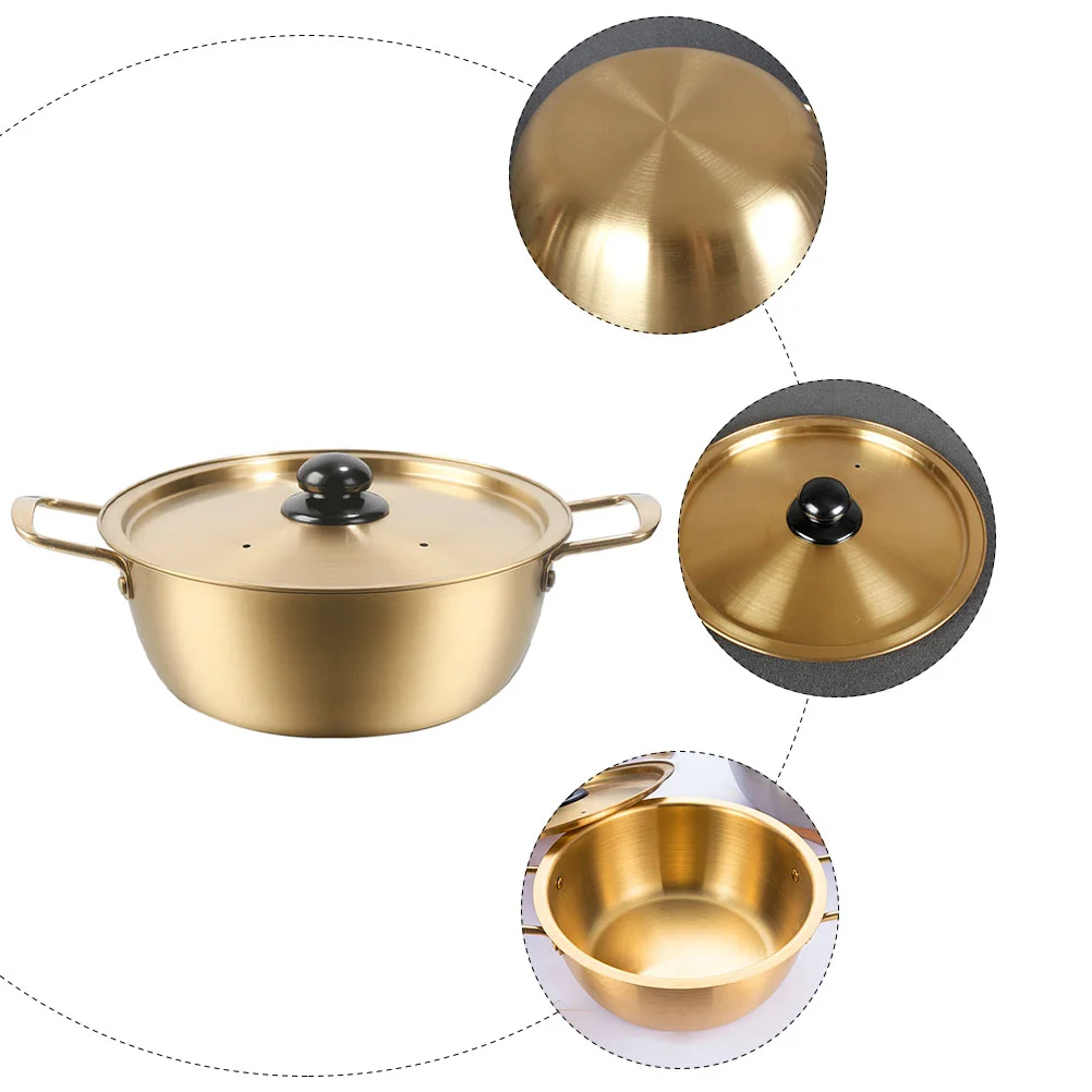 

Stainless Steel Instant Noodle Pot Stew Camping Cookware Aluminum Pan Kitchen Gadget Milk Work