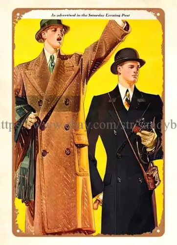 1920s Kuppenheimer Мужская мода металлический жестяной знак без рамки художественные