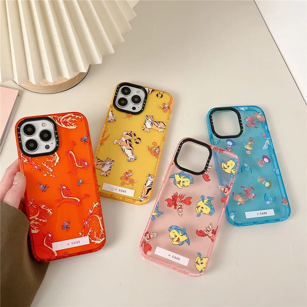 

Fashion cartoon Animal sticker Phone Case for iPhone 14 13 pro max clear case silicone for iphone 12 11 Pro X XS Max XR 7 8 Plus