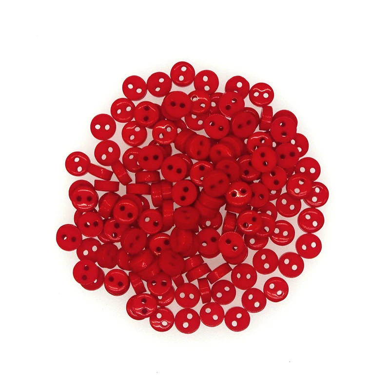 

SHINE Brand 100PCs Red Resin Sewing Mini Button Scrapbooking Round 2 Holes Costura Botones bottoni botoes S1060 6mm