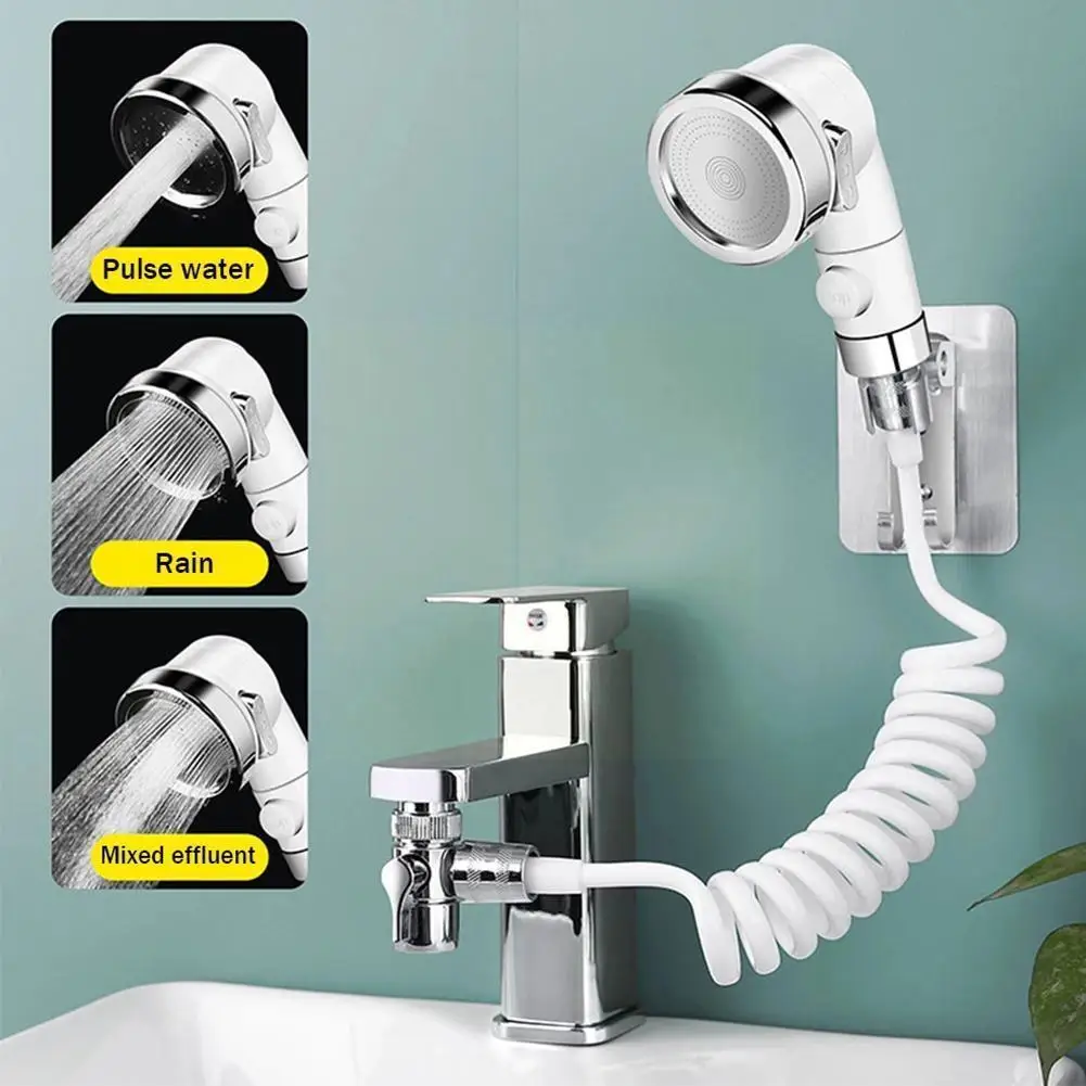 

3 Modes Adjustable Wash Face Basin Faucet External Head Shower Telescopic Wash Hair Basin Nozzle Accessories Shower Hand-He H7L4