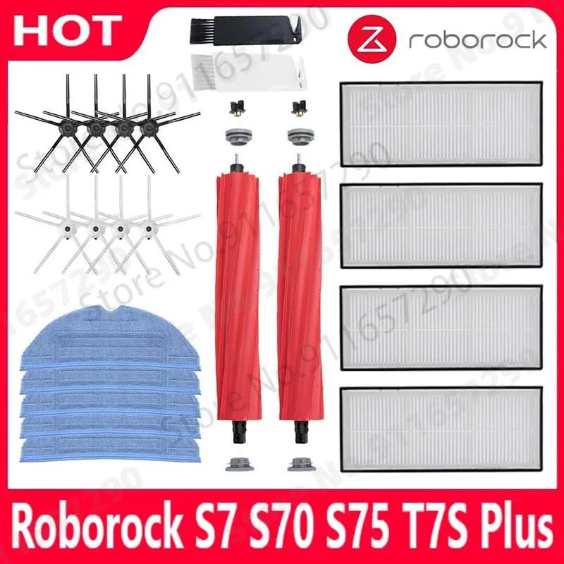 Запчасти для пылесоса Roborock S7 S70 S75 S7Max s7MaxV T7S Plus HEPA фильтр основная щетка/крышка