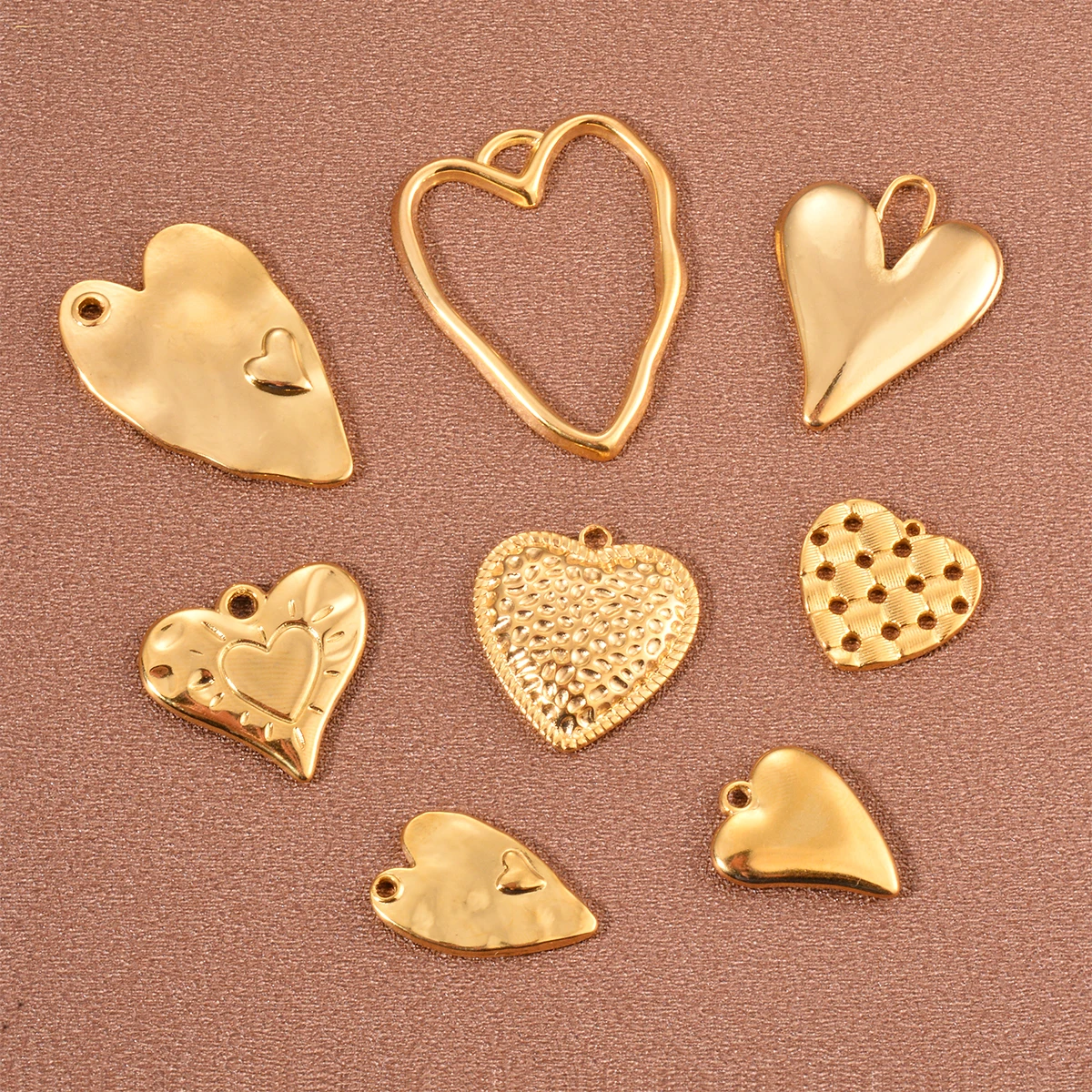 2pcs/lot Stainless Steel Heart Love Charms Pendant DIY Women Necklace Bracelet Pendant for Jewelry Making Supplies Handmade Gift