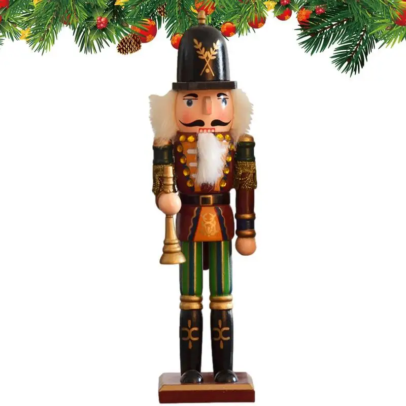 

Christmas Wooden Nutcracker Figurines 30cm Wooden Nutcracker Soldier Figurine Ornament Guard Soldier Wooden Ornaments