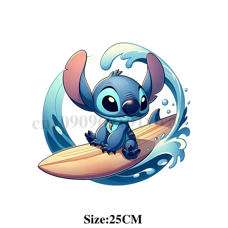 Lilo &amp Stitch автомобильная УФ-наклейка DTF на окна Kawaii Disney украшения автомобильные