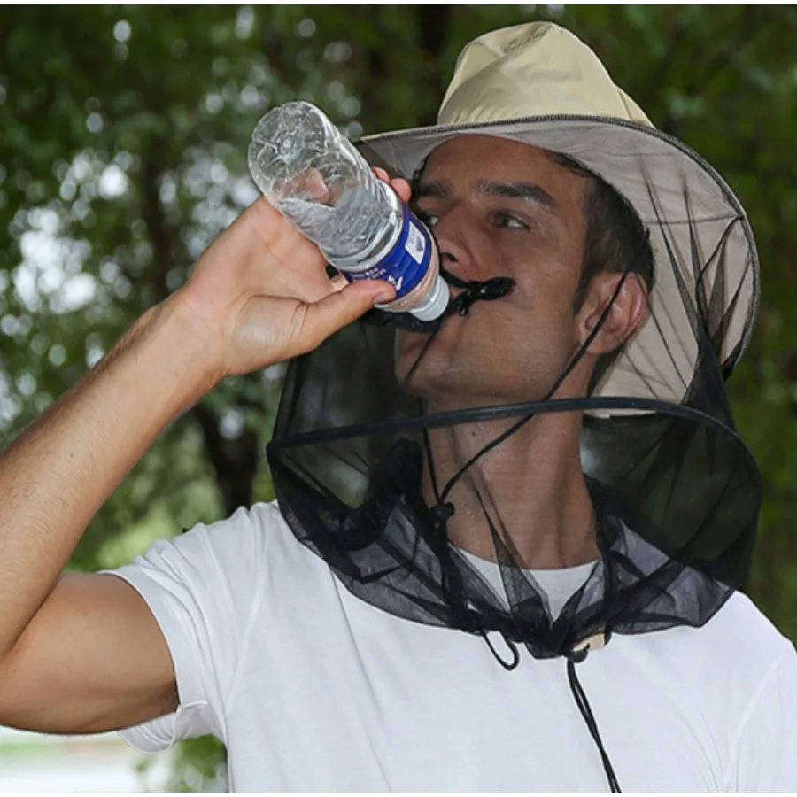 Шляпа для рыбалки на открытом воздухе репеллент от насекомых с сеткой комаров