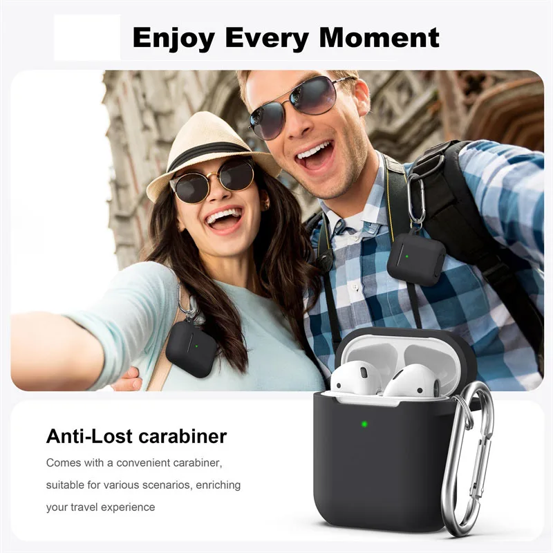Фото Чехол для Airpods 1/2, силиконовый защитный чехол, Bluetooth, беспроводной чехол для наушников Apple Airpods2, чехол для Airpods2, аксессуары №2