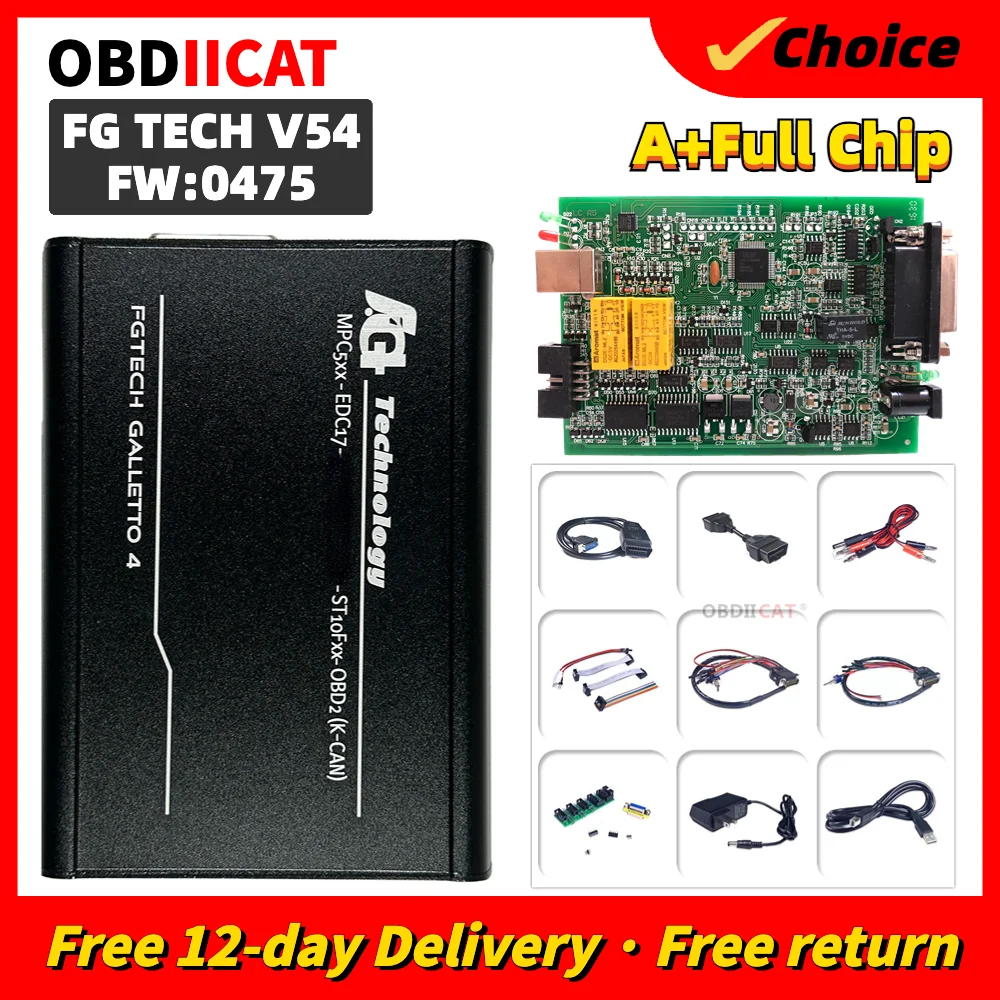Полностью чипы Fgtech V54 0475 Galletto 4 Master V54 ECU программист Fg Tech автомобильный грузовик мото чип Тюнинг инструмент от BDM/Tricore/OBD K-CAN