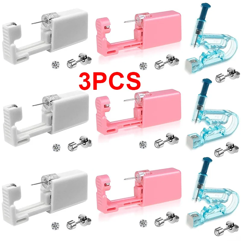 

1-3Pcs Disposable Safe Painless Ear Piercing Healthy Sterile Puncture Tool Without Inflammation for Earring Ear Piercing Gun Set
