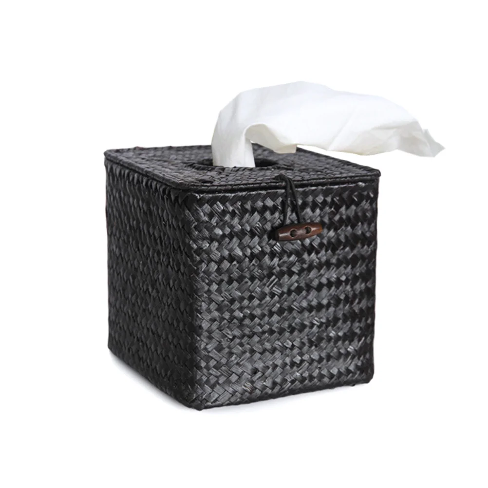 

Japanese Decor Handmade Tissue Box Hand Towel Dispenser Restarant Rattan Decor Seagrass Napkin Holder Storage Basket