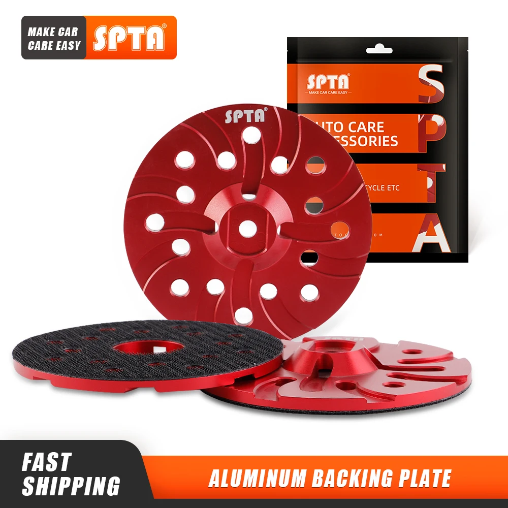 SPTA 5 Inch 125mm Red Aluminum Backing Plate Disic Hook Look