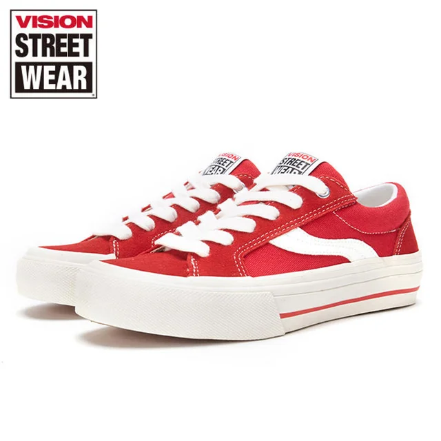 VISION STREET WEAR Off White Shoes Low Top Suede Canvas Shoes Unisex Skate Sneakers Fashion Sports Skateboarding Shoes 2