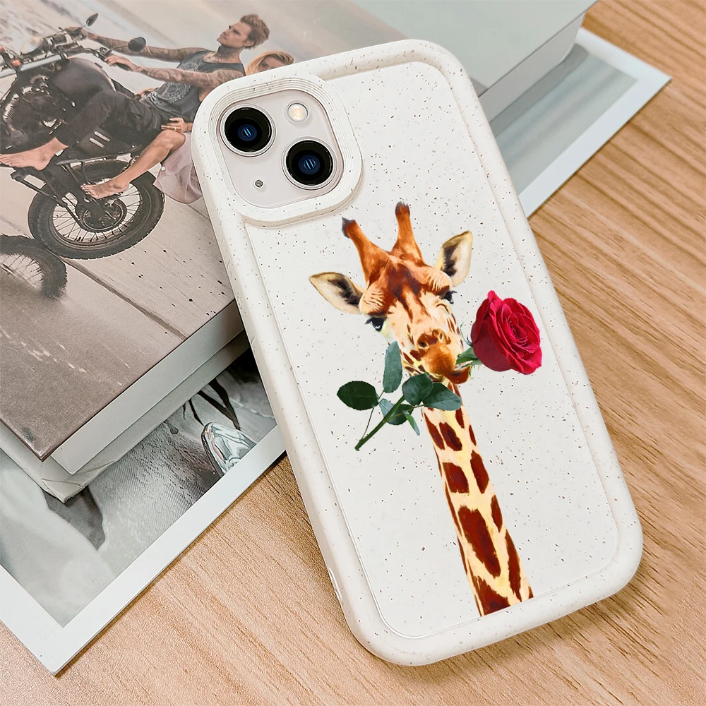 

Cartoon Cute Giraffe Phone Case For iPhone 14 Plus 12 ProMax Cases For iPhone 12Pro 11 Pro 7Plus XR XS Max TPU Degradation Cover