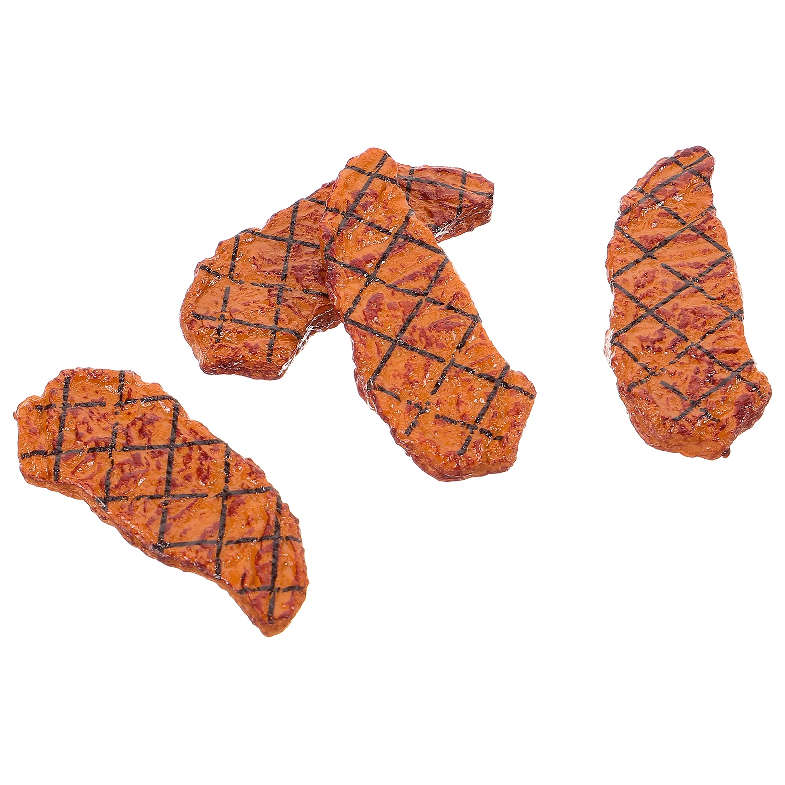 

4 Pcs Mini Steak Miniture Decoration Fake Steaks Simulated Simulation Artificial Meat Realistic Food Pvc Props Photo Cooked