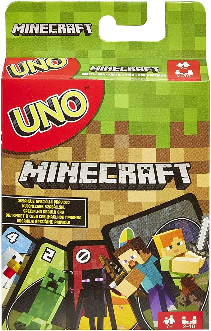 Mattel Games UNO Minecraft настольная игра игральная карта Стив нуль ему Алекс Аниме Фигурка