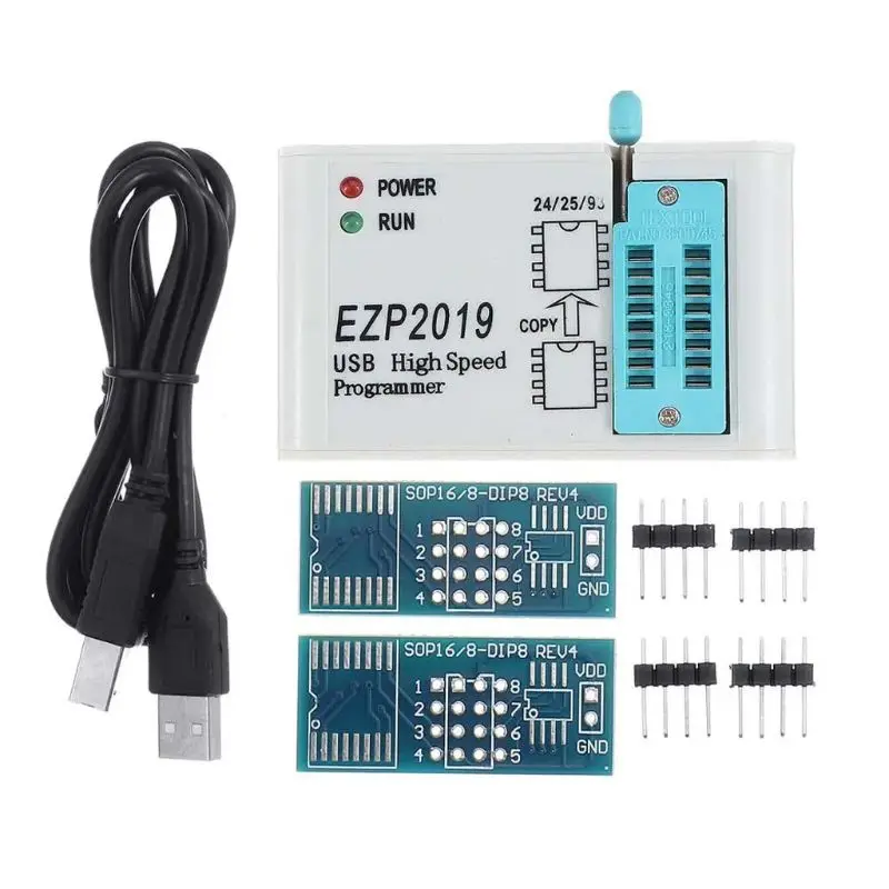 

EZP2019 High Speed USB SPI Programmer Support 24 25 26 93 Series Chips EEPROM 25 Flash Bios with 3 Socket