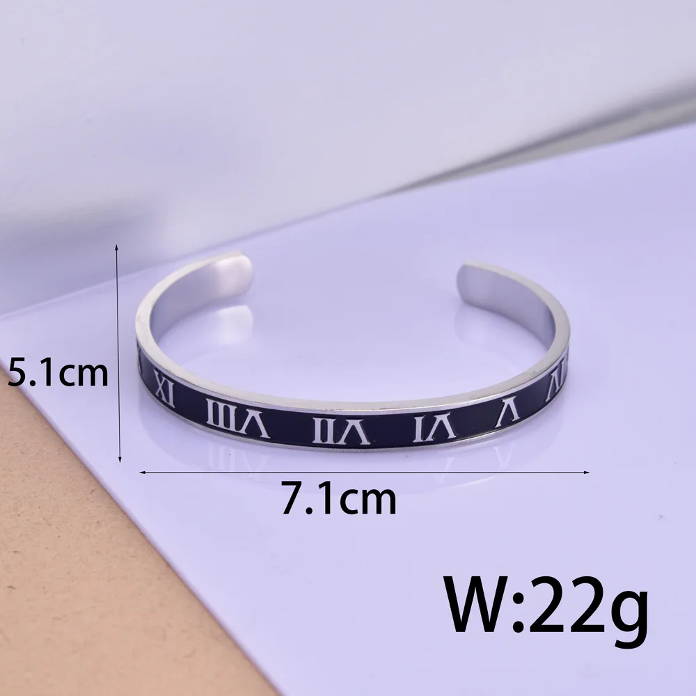 Мужской открытый Римский браслет из нержавеющей стали типа C ювелирные