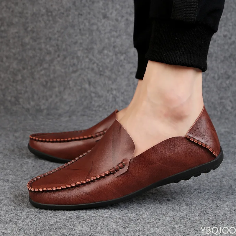 

Men Loafers Shoes Soft Genuine Leather Slip-On Sneakers Male Casual Luxury Brand Spring Men Loafers Mocassin Zapatos Hombre