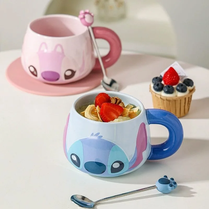 Кружка Lilo & Stitch с принтом в стиле аниме Дисней, керамическая кружка Kawaii, кофейная кружка для офиса и общежития, кухонные принадлежности, праздничные подарки (art.: 3920da54eb466) - 3920da54eb466