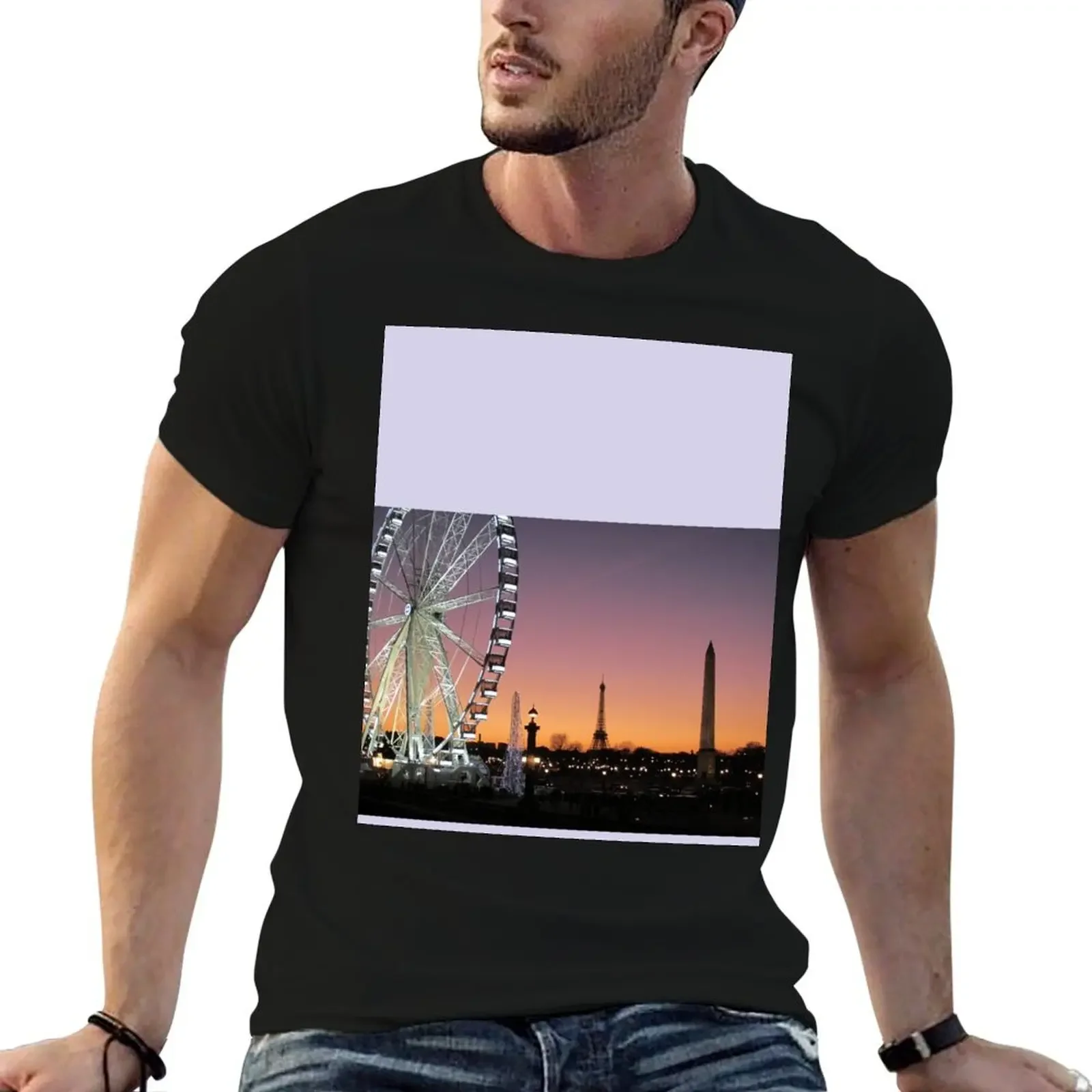 Футболка Paris Place de la Concorde at Sunset уличная одежда мужские футболки с изображением