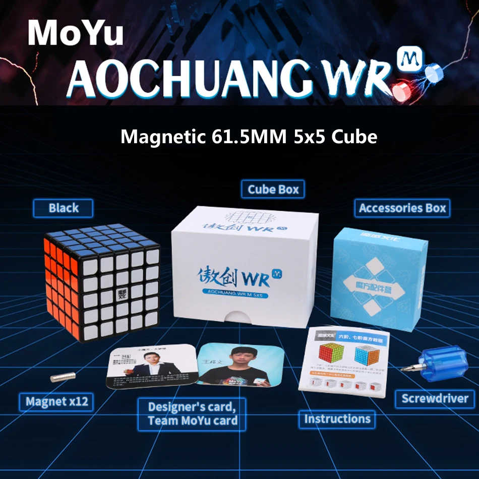

Moyu AoChuang WR M 5x5x5 Stickerless Speed Magic Cube AaoChuang WRM 5x5 61.5mm Magnetic Puzzle for Adults Competition Cubes Toy