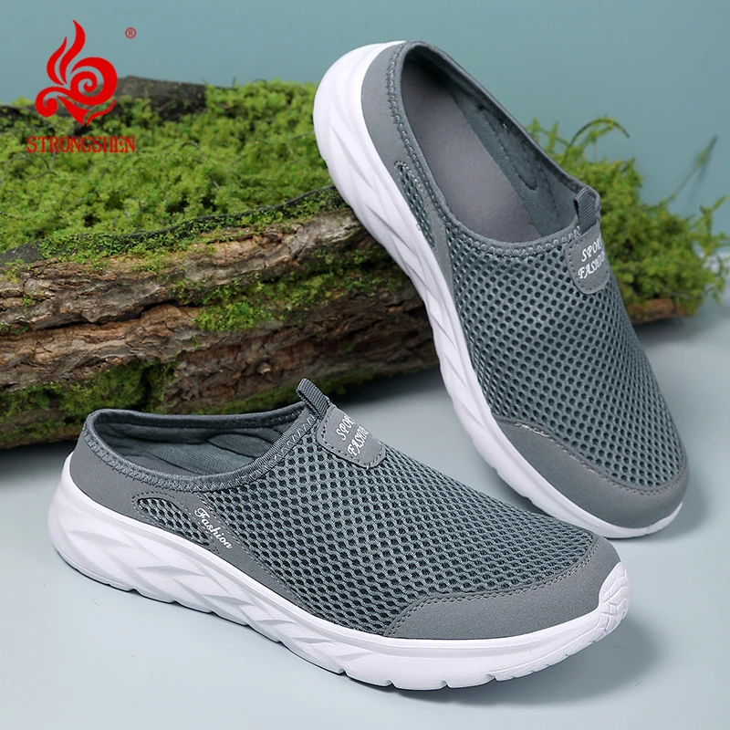 Мужские полутапочки STRONGSHEN уличная Нескользящая повседневная обувь легкие