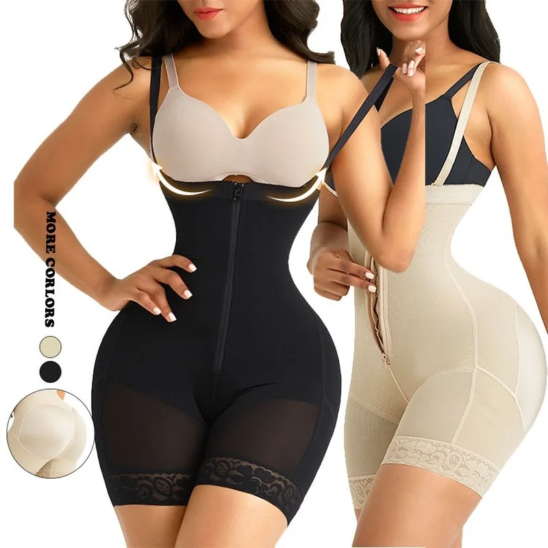 

Full Body Shaper Beige Minceur Slimming Pants Arm Cinta Modeladora Zipper Gaine Amincissante Ventre Women Corset E