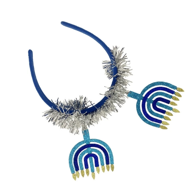 Еврейский праздник повязка для волос Ханука при свечах повязки на голову Менора